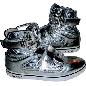 Women's Vlado Atlas W's IG-1500W-1801 Quilted High Top Silver Fashion Sneakers 8